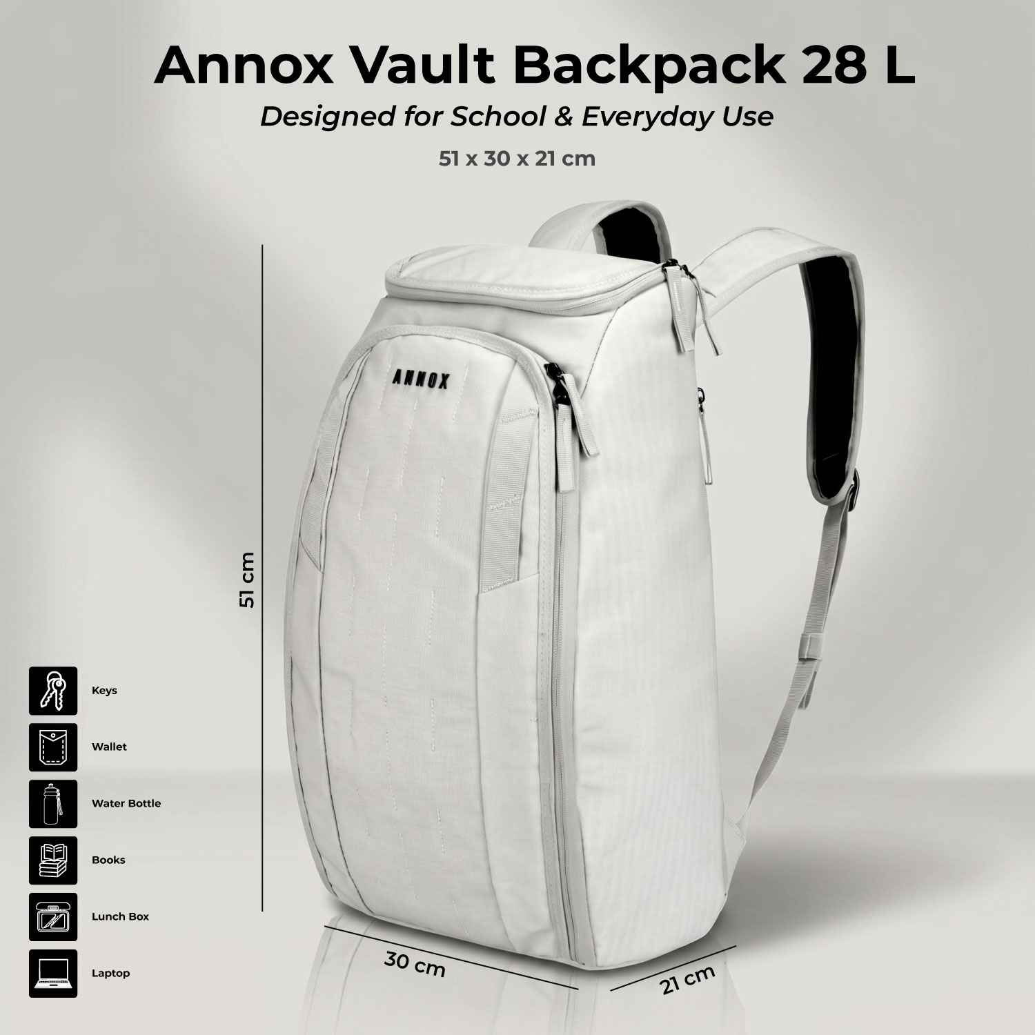 Annox Vault 28L - Wasserabweisender Rucksack für Skifahren, Sport und Reisen
