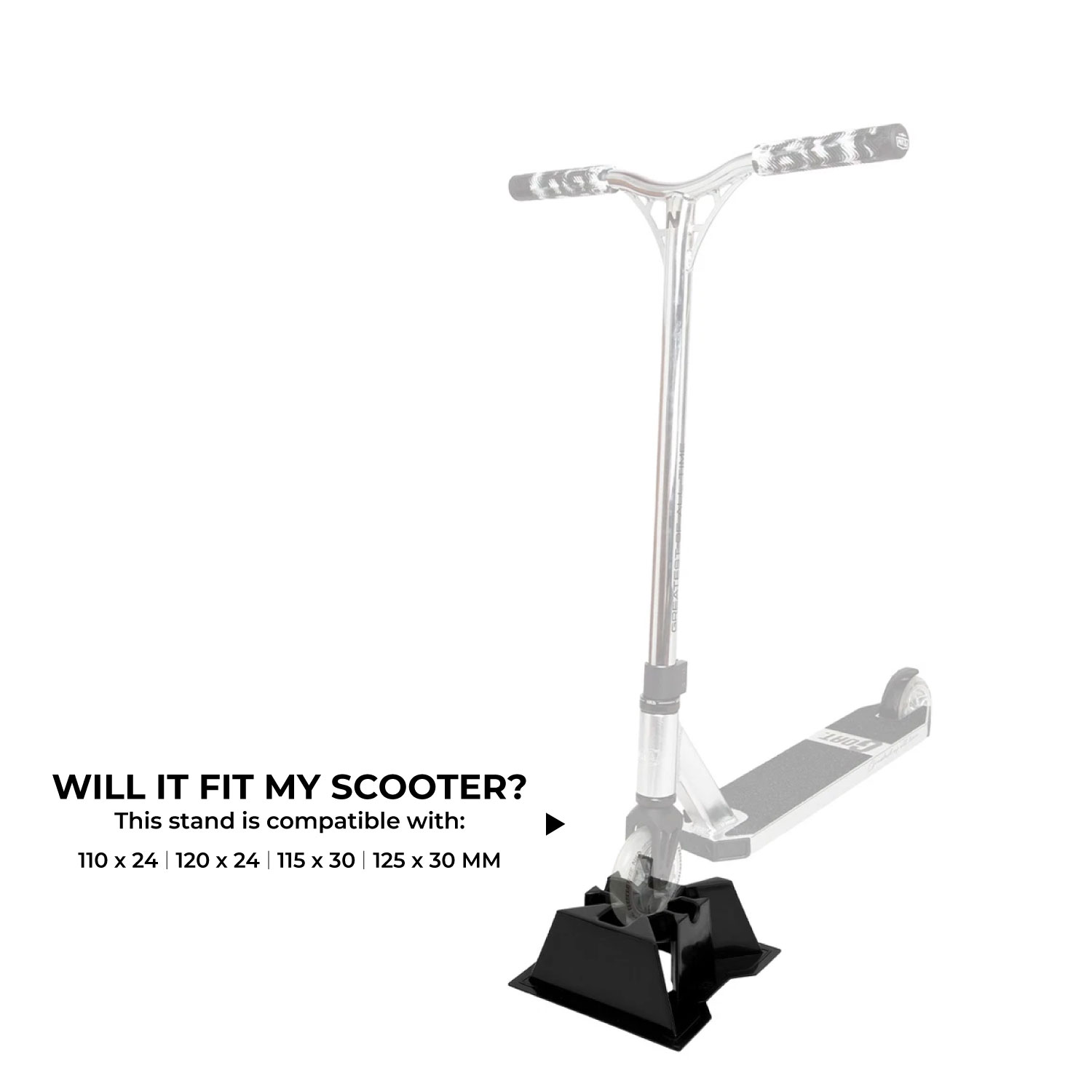 NKD Pro Scooter-Ständer – stabiler Halter für 110–125 mm Rollen, 24/30 mm Breite