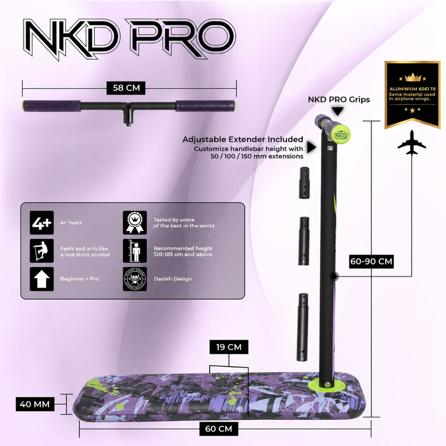 NKD Pro 7.5" Trampolin Stunt Scooter