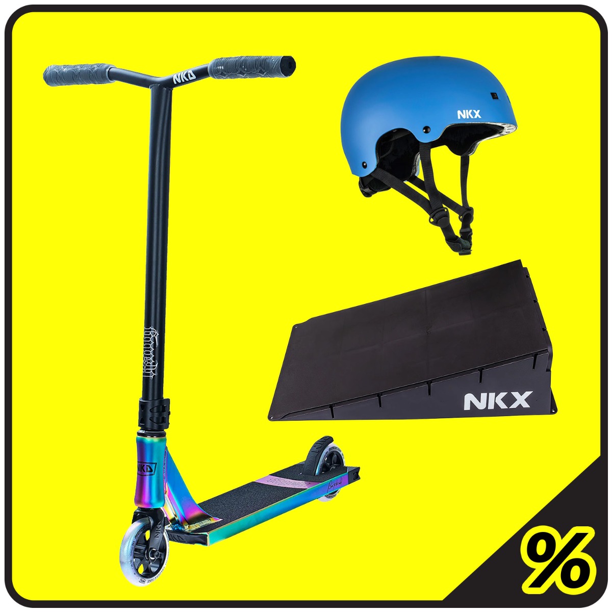 10% Extra Rabatt – Stunt Scooter, Rampe & Helm Paket – Anfänger 5–10 Jahre