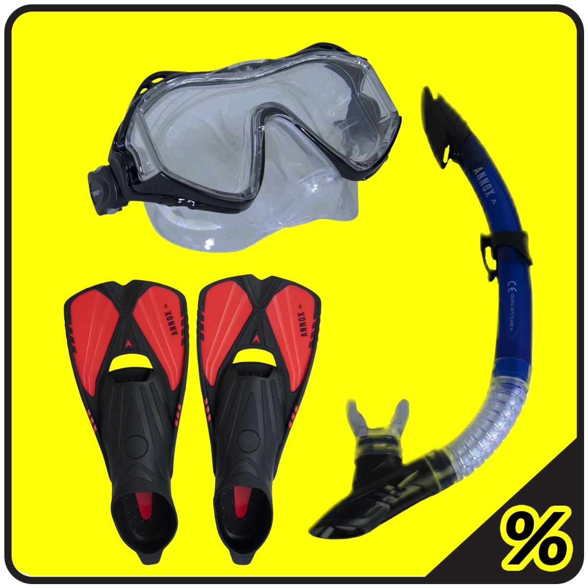 Annox Combo Schnorchelset für Erwachsene (+15)