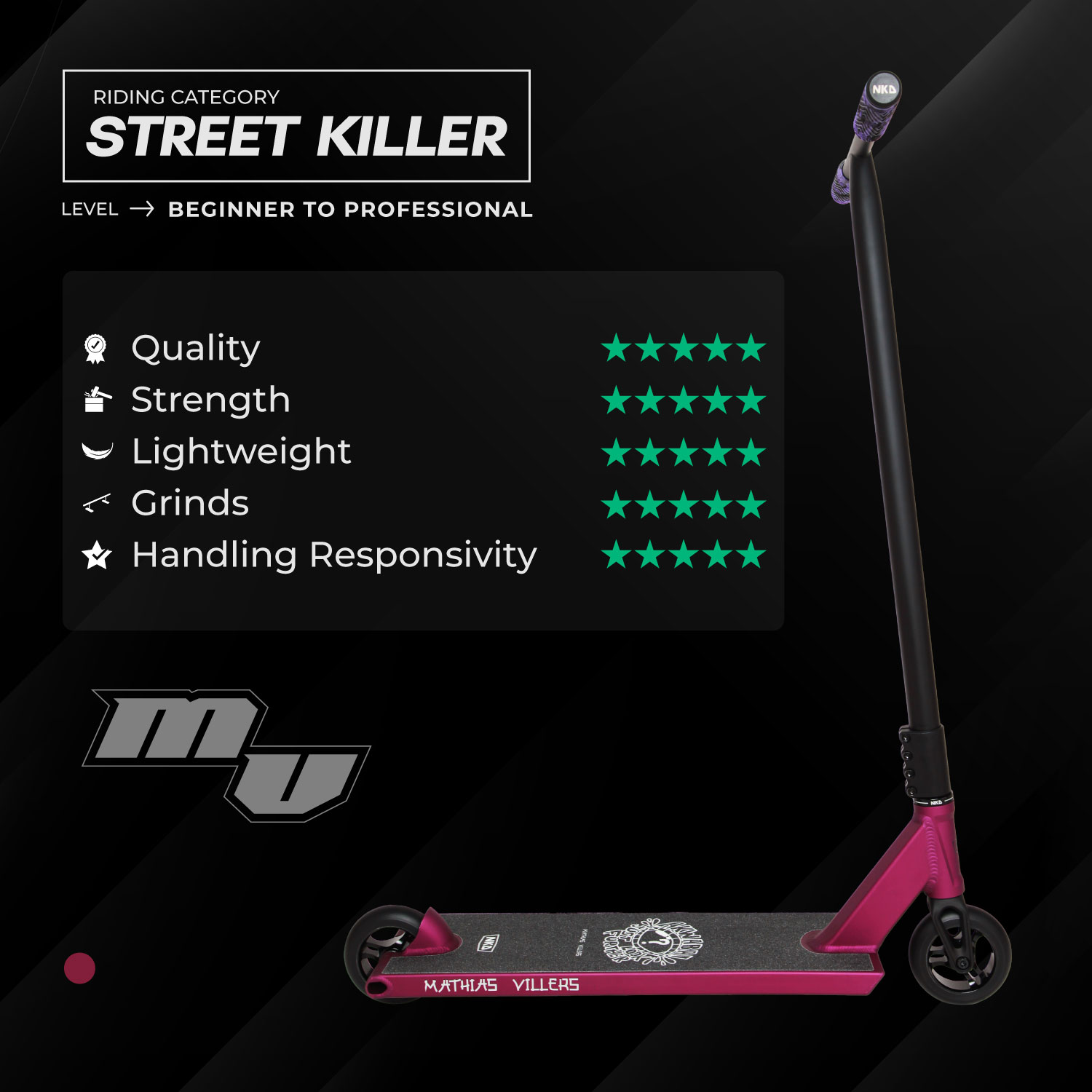 NKD MV PRO Signature Stunt Scooter