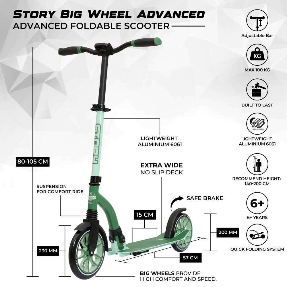 Story Big Wheel Advanced Faltbarer Scooter